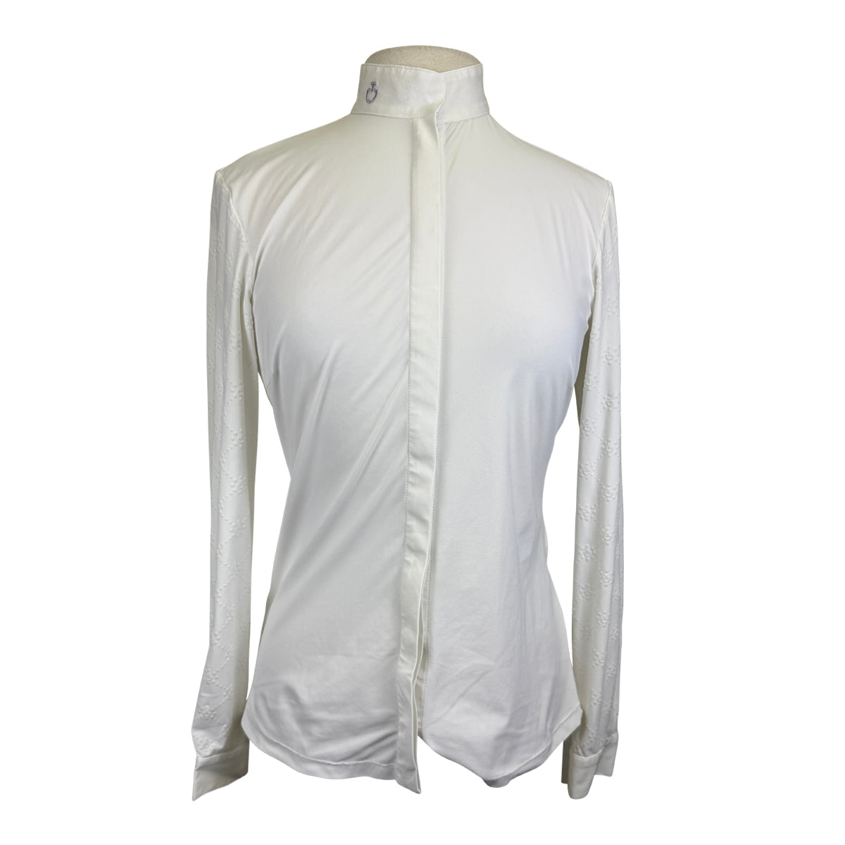 Cavalleria Toscana Embossed Long Sleeve Shirt in White