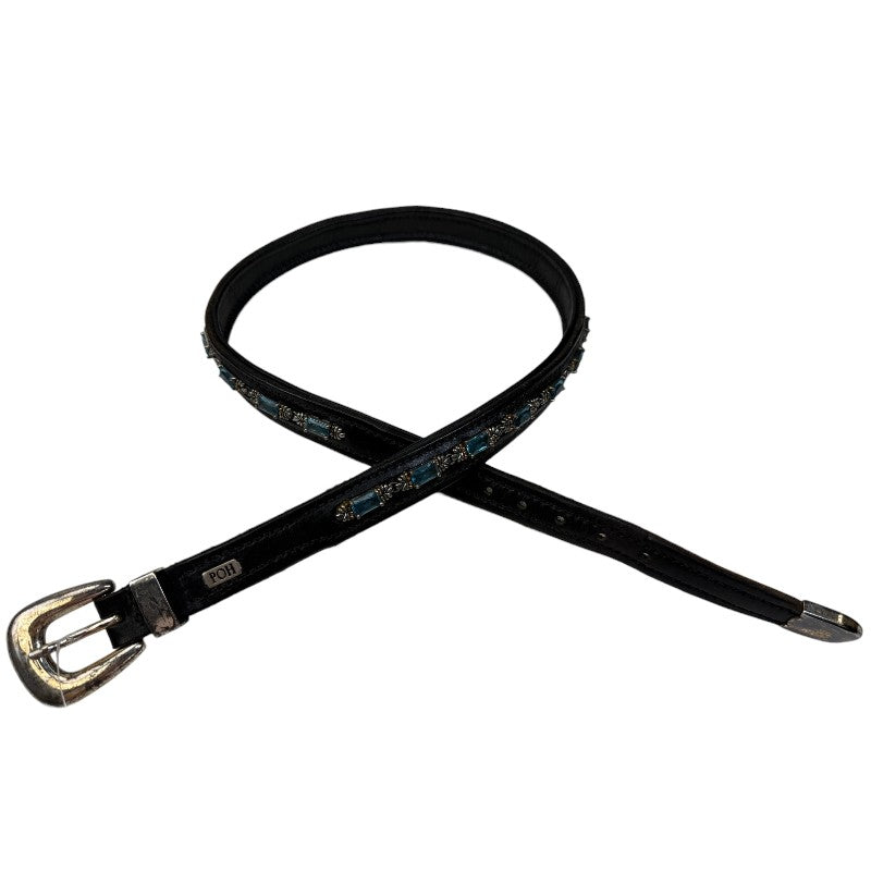 People On Horses Crystal Belt in Black/Silver