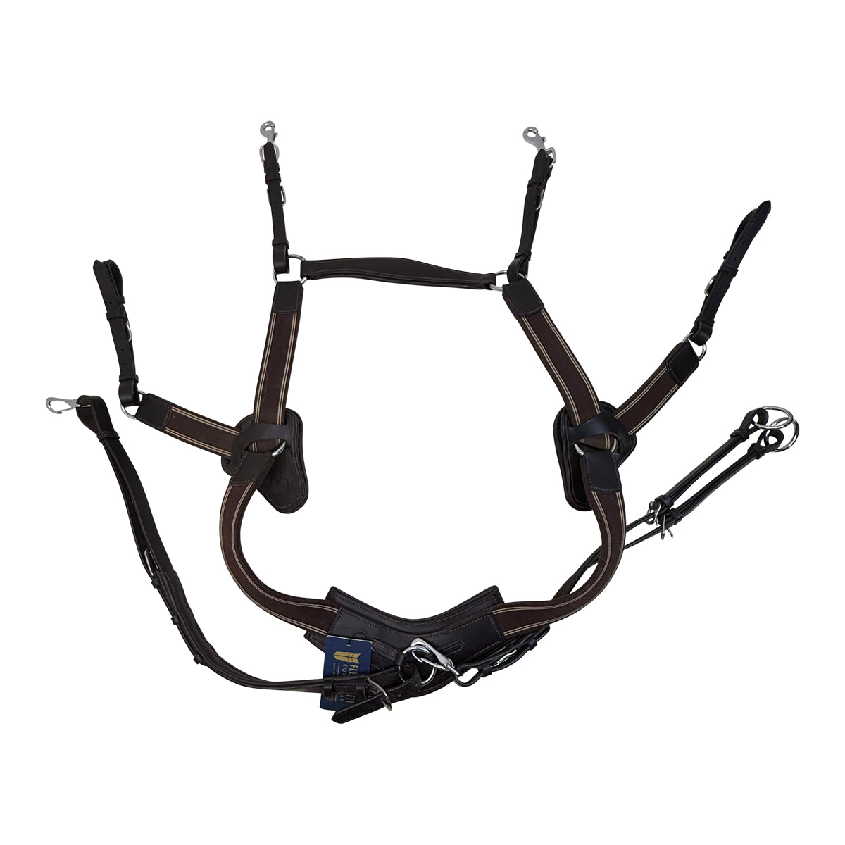 Flexible Fit Equestrian Modified Bridge Breastplate in Havana