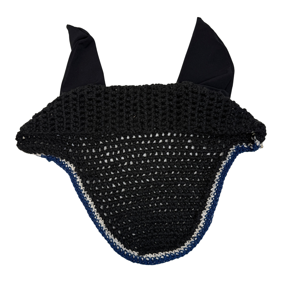Crochet Fly Bonnet in Black/Blue