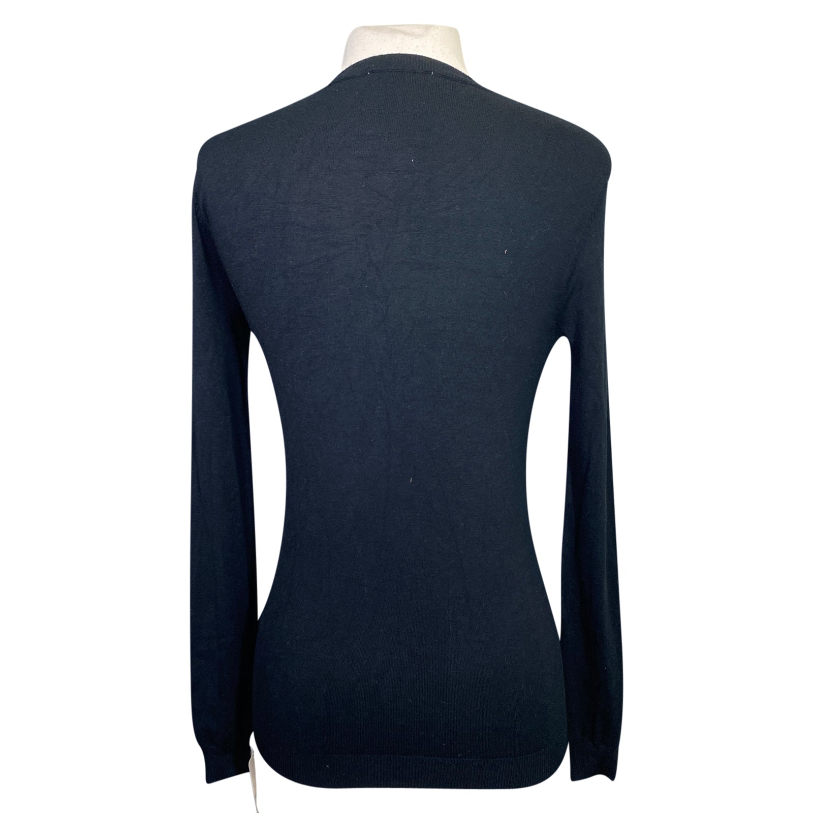 Back of TKEQ 'Essential' Crewneck Sweater in Black