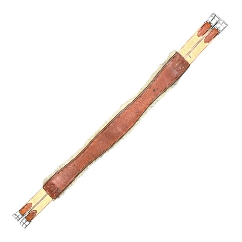Edgewood Sheepskin Double End Elastic Girth in Oakbark