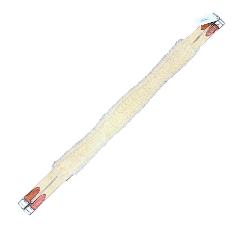 Edgewood Sheepskin Double End Elastic Girth in Oakbark