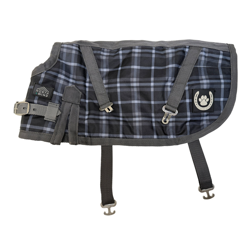 NorthWind Dog Turnout Blanket in Grey Plaid