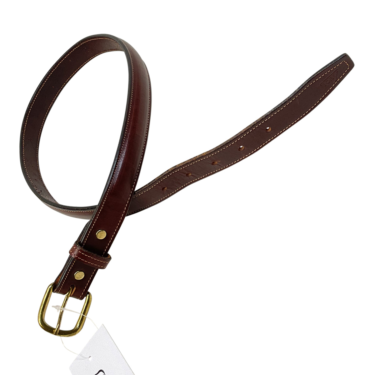 Tory Raised Leather Belt in Havana