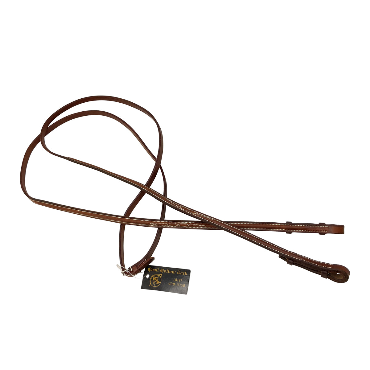Jimmy's 21st Century Saddlery Fancy Raised Pelham 1/2" Reins in Chestnut