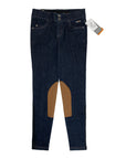 Kerrits Stretch Denim Knee Patch Breeches in Dark Denim - Children's XL