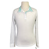 Dover Saddlery 'CoolBlast' Show Shirt Long Sleeve in White/Unicorn Collar - Children's Large