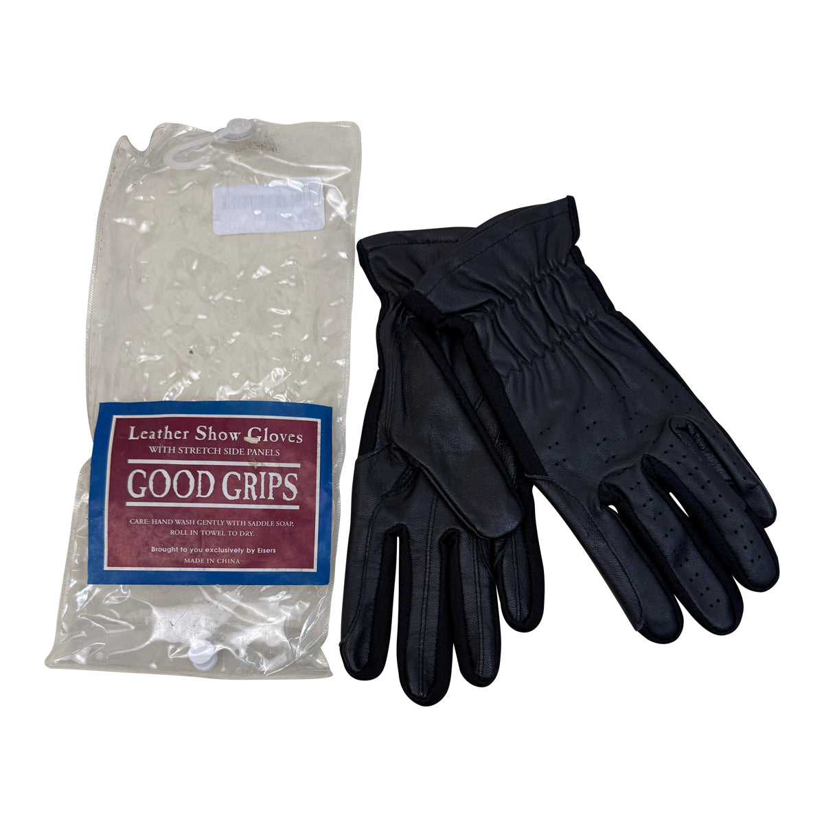 Eisers &#39;Good Grips&#39; Riding Gloves in Black