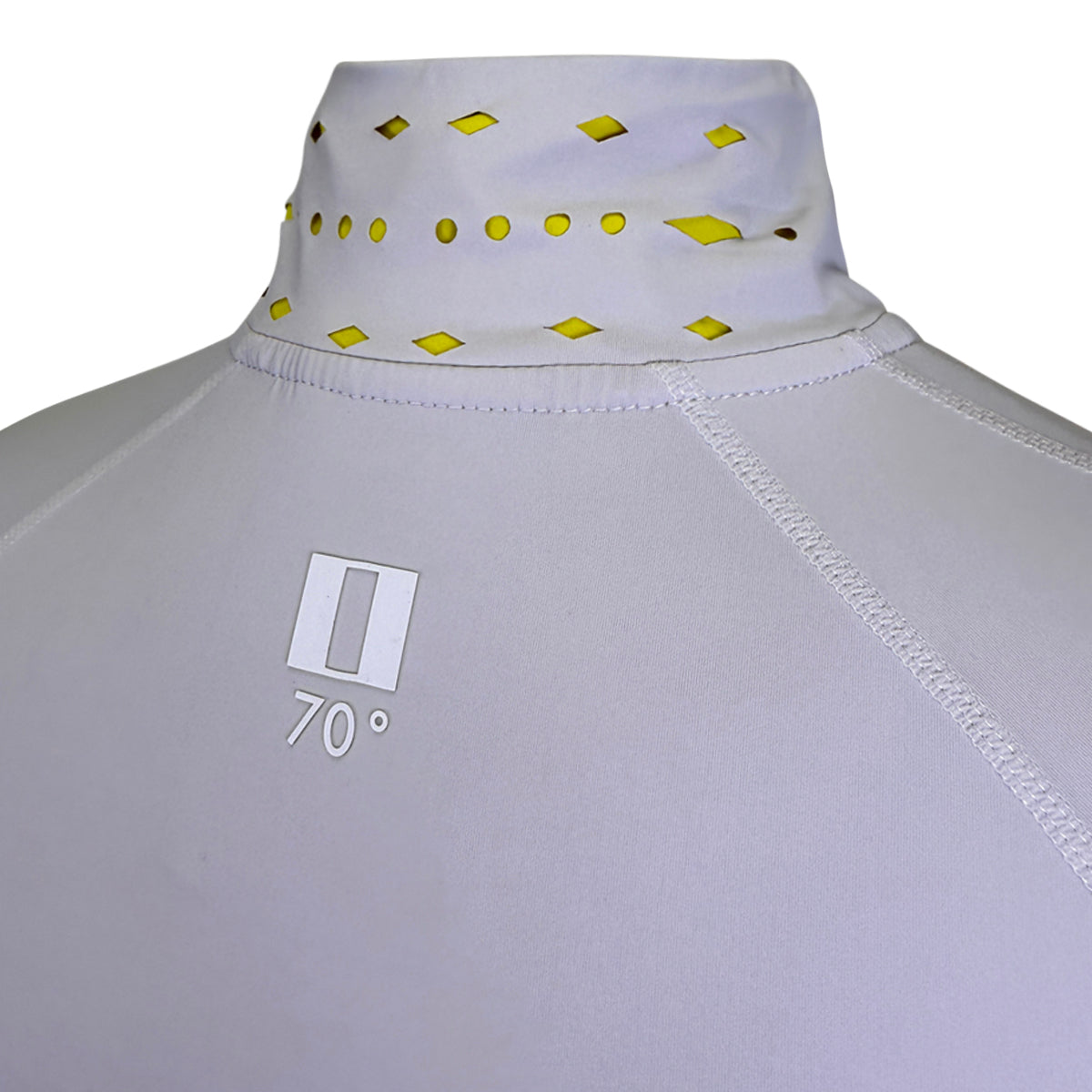 70° Laser Cut Sun Shirt in White/Yellow