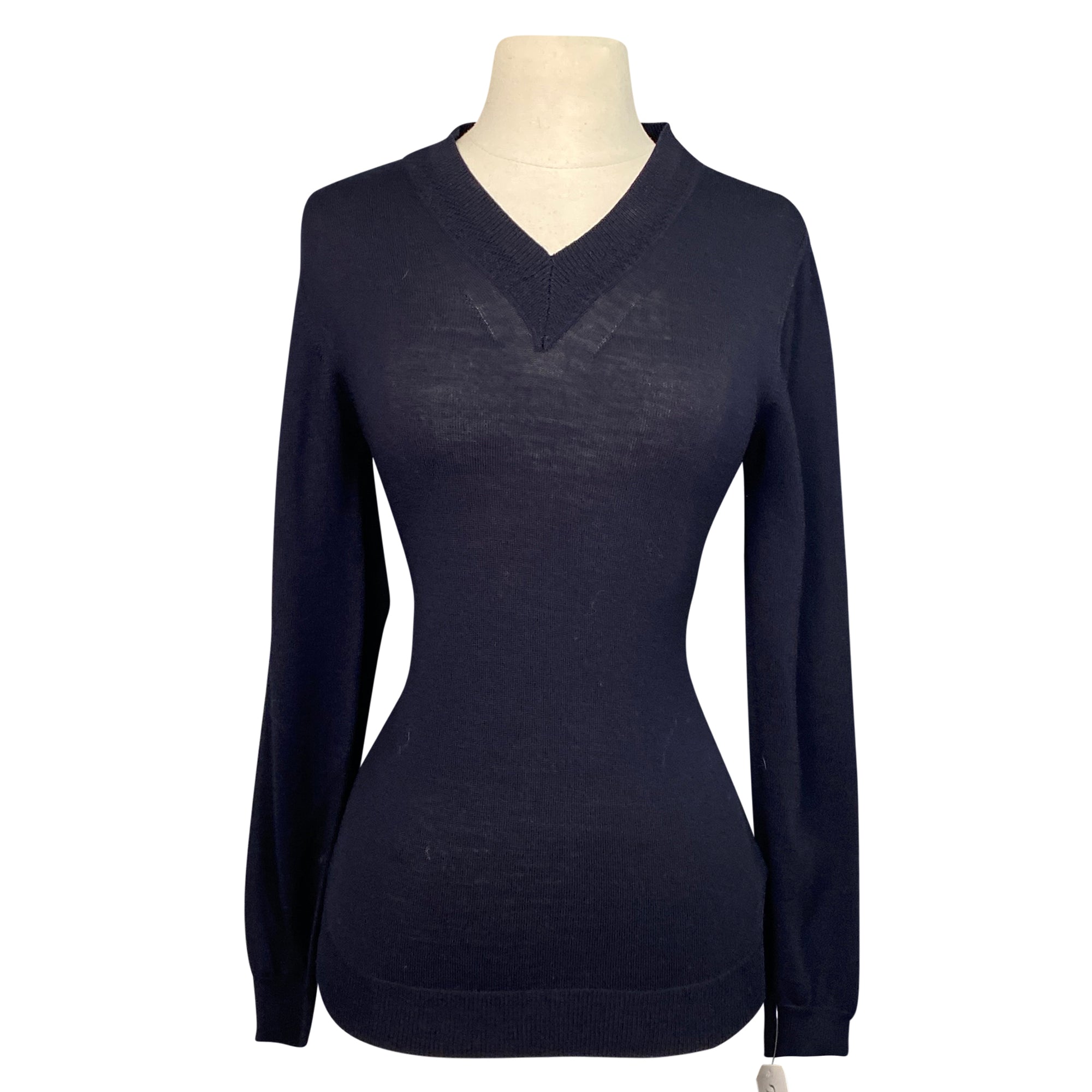 Cavalleria Toscana Merino V Neck Sweater in Black - Aprox. Small