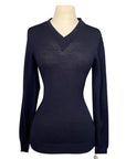Cavalleria Toscana Merino V Neck Sweater in Black - Aprox. Small