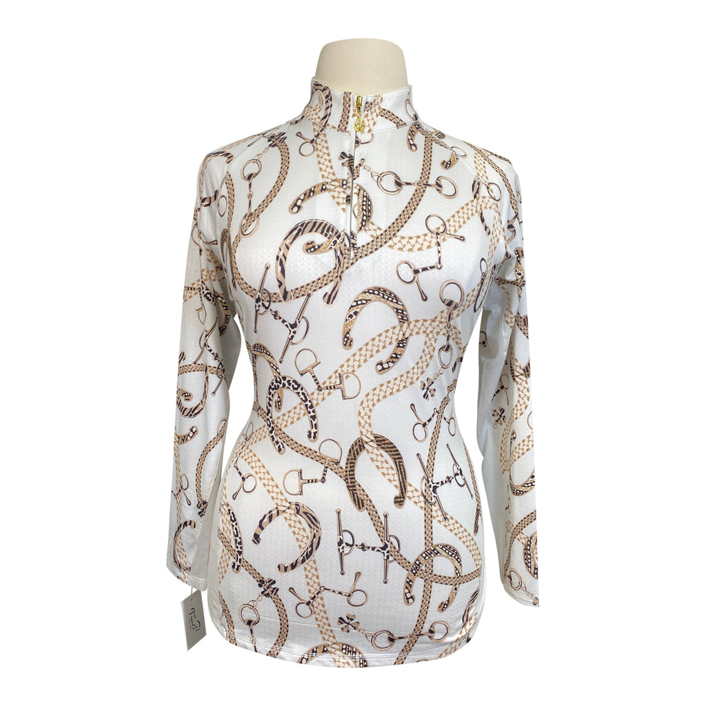 SanSoleil Sun Shirt in White/Gold Bits - Women's Medium