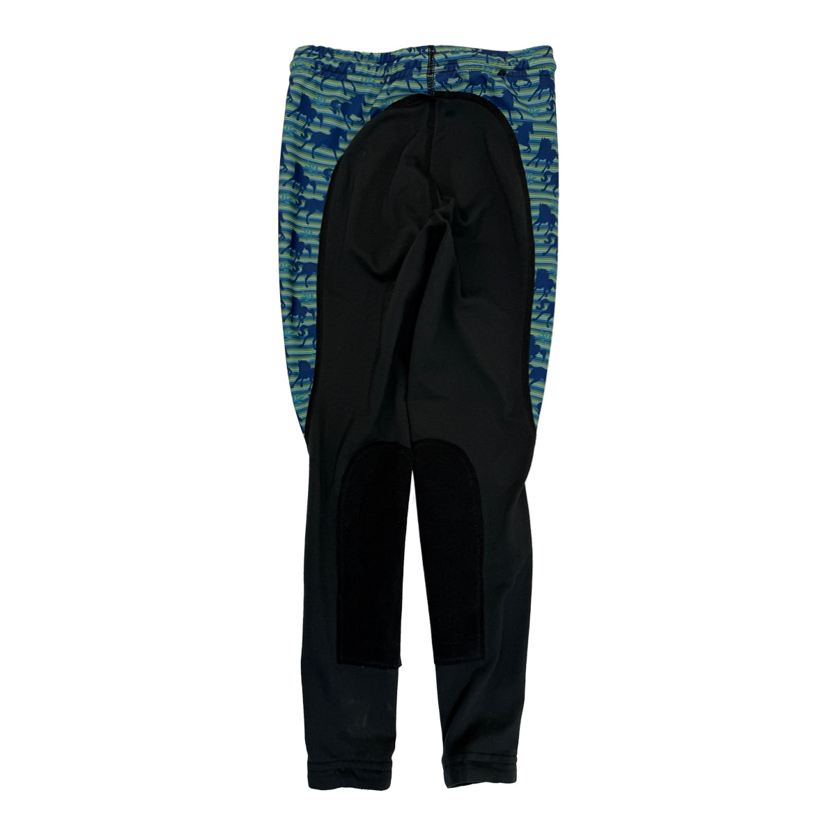 Kerrits Knee Patch Performance Tights in Black/Blue Stripes