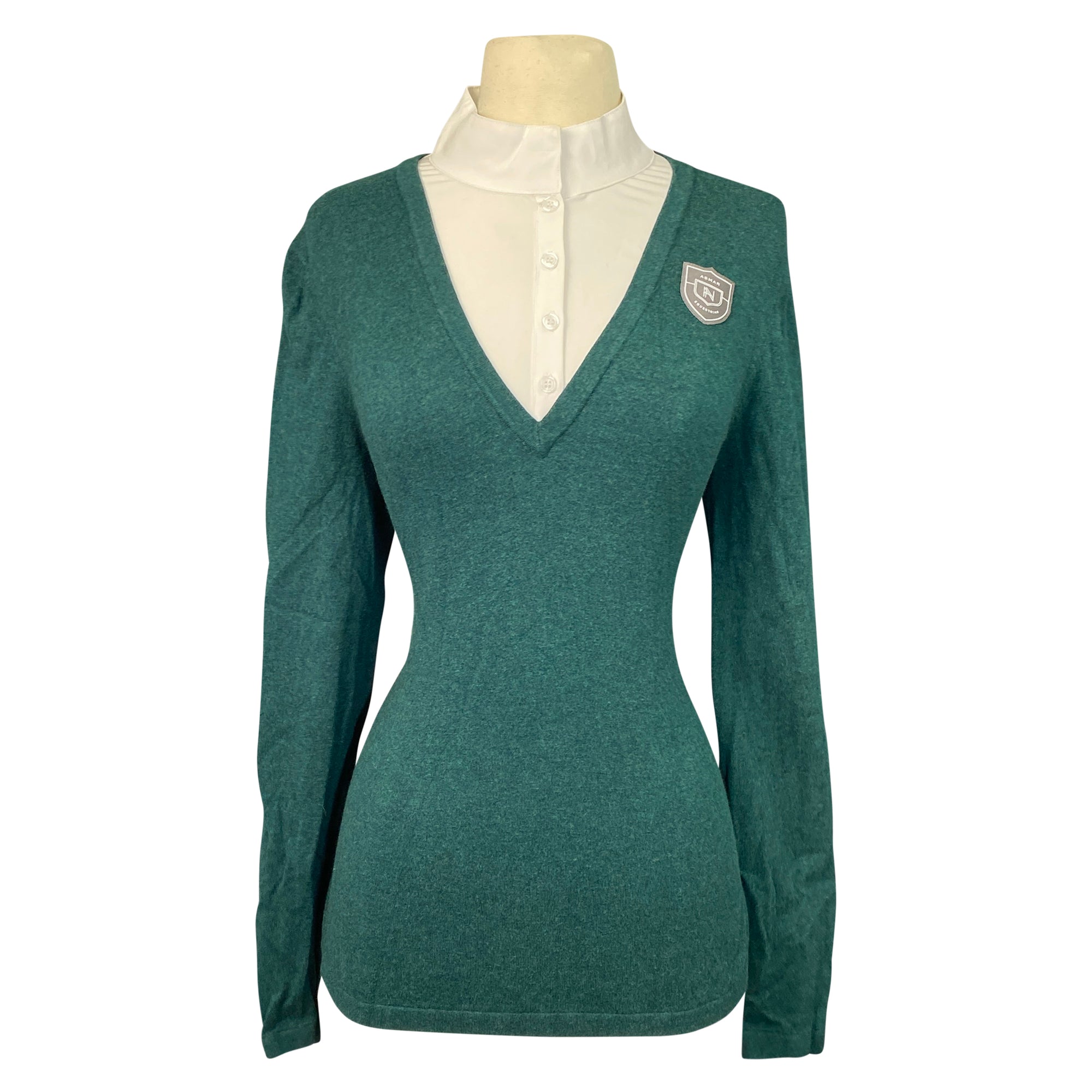 Front of Asmar Equestrian &#39;Lexington Clinic&#39; Sweater in Emerald - Women&#39;s Small