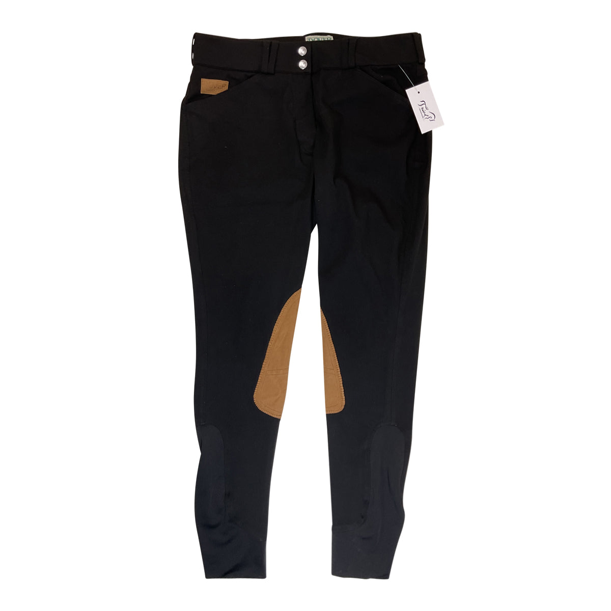 Dover Saddlery 'Dalton' Classic Knee Patch Breeches in Black/Tan