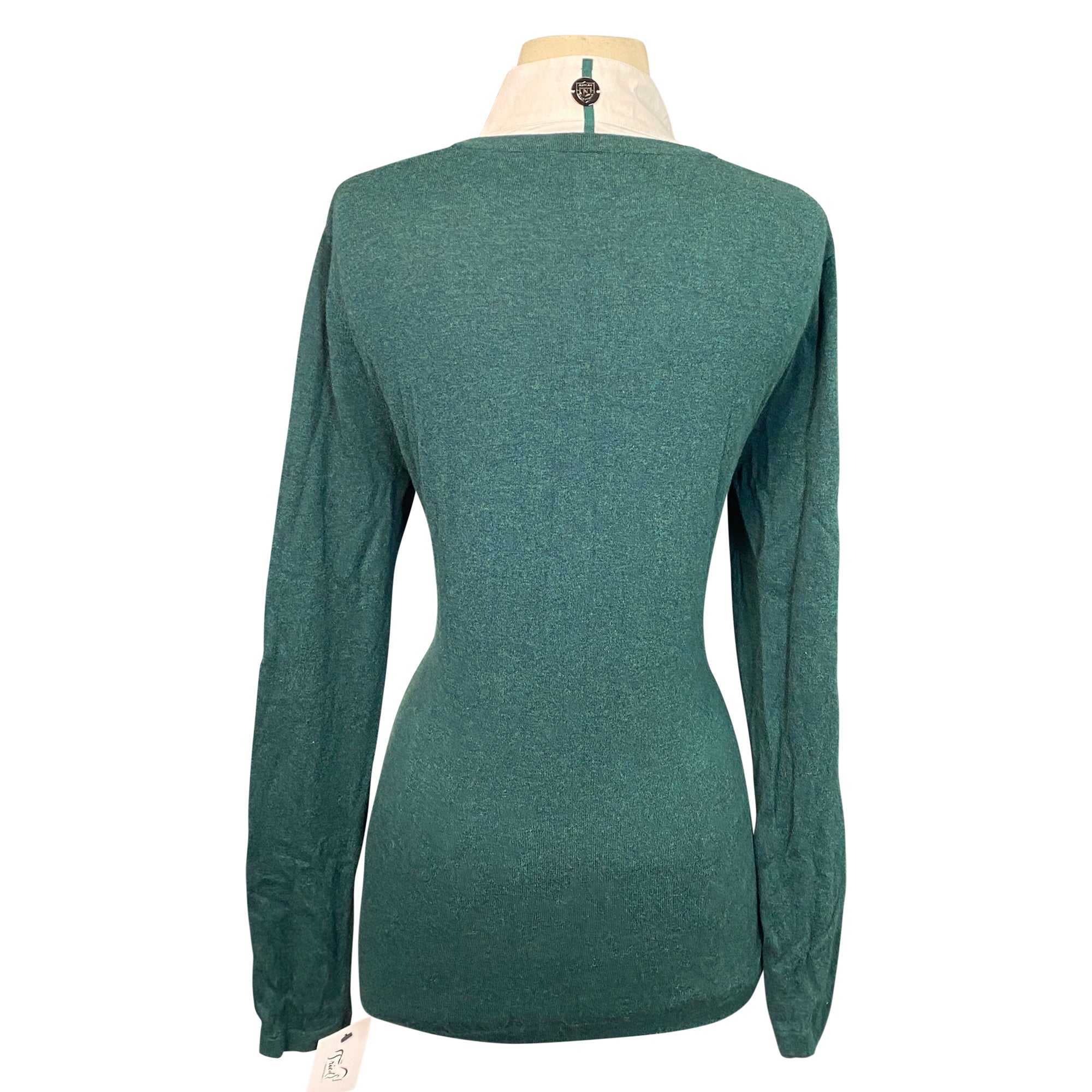 Back of Asmar Equestrian &#39;Lexington Clinic&#39; Sweater in Emerald - Women&#39;s Small