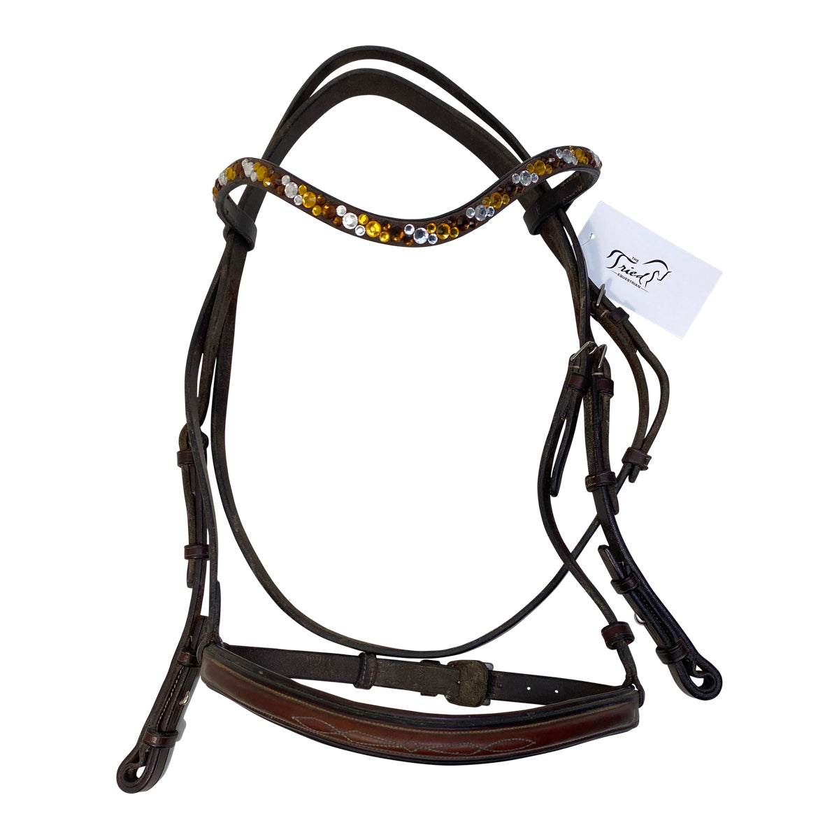 Kavalkade Bridle in Brown/Gold and Silver Rhinestones