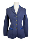 Sarm Hippique 'Azalea' Show Coat w/ Satin Trim in Navy