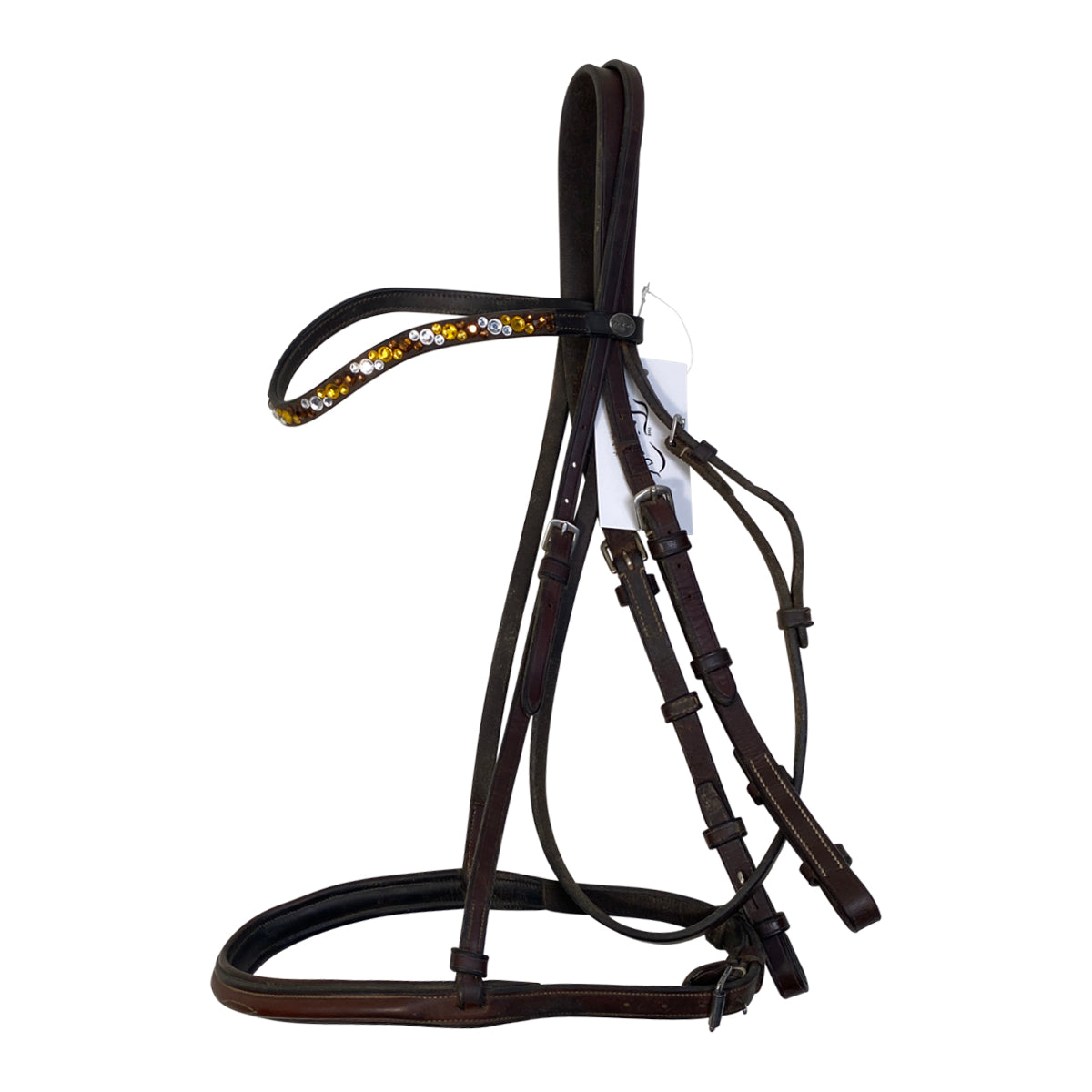 Kavalkade Bridle in Brown/Gold and Silver Rhinestones
