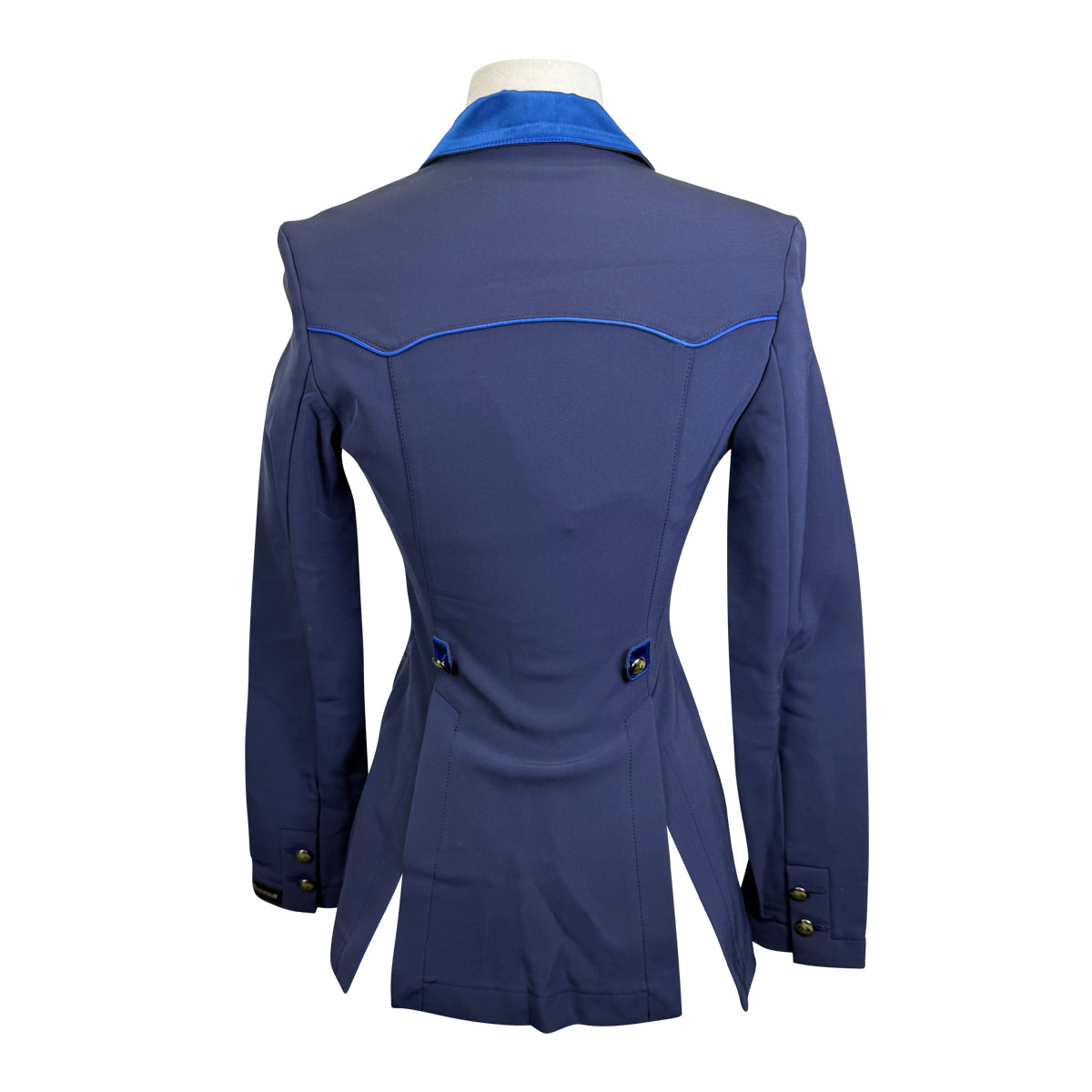 Sarm Hippique 'Azalea' Show Coat w/ Satin Trim in Navy