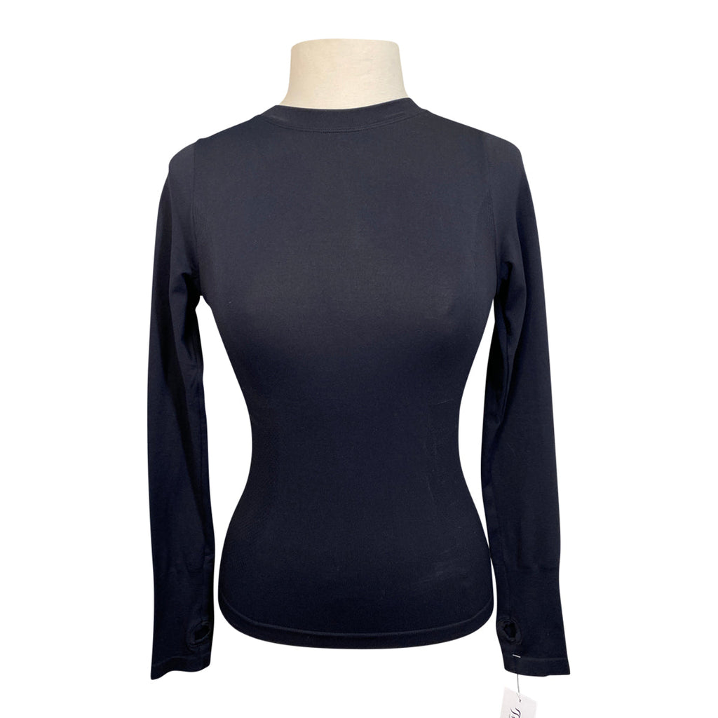 Front of TKEQ The 'Kennedy 2.0' Seamless Long Sleeve in Classic Black - Women's L/XL