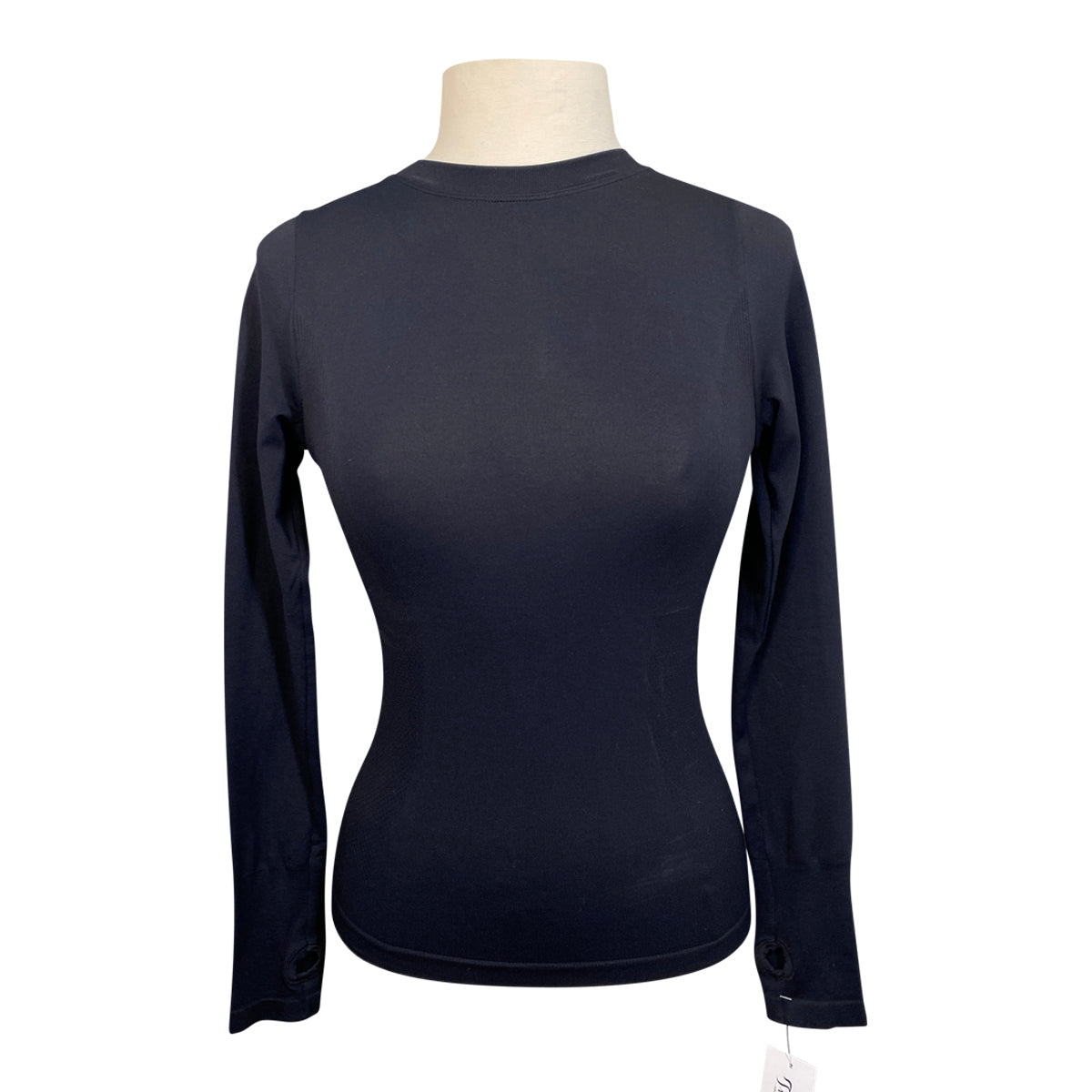 Front of TKEQ The 'Kennedy 2.0' Seamless Long Sleeve in Classic Black - Women's L/XL