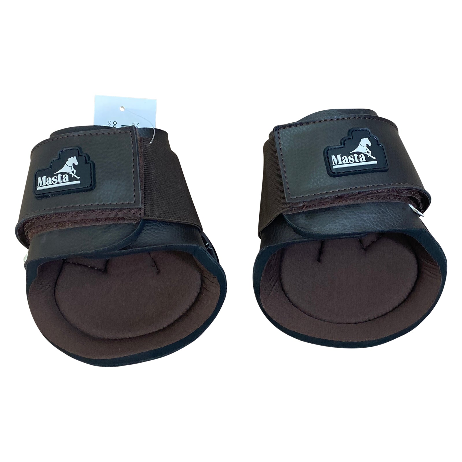 Insode of Masta Leather Look Neoprene Fetlock Boots in Brown