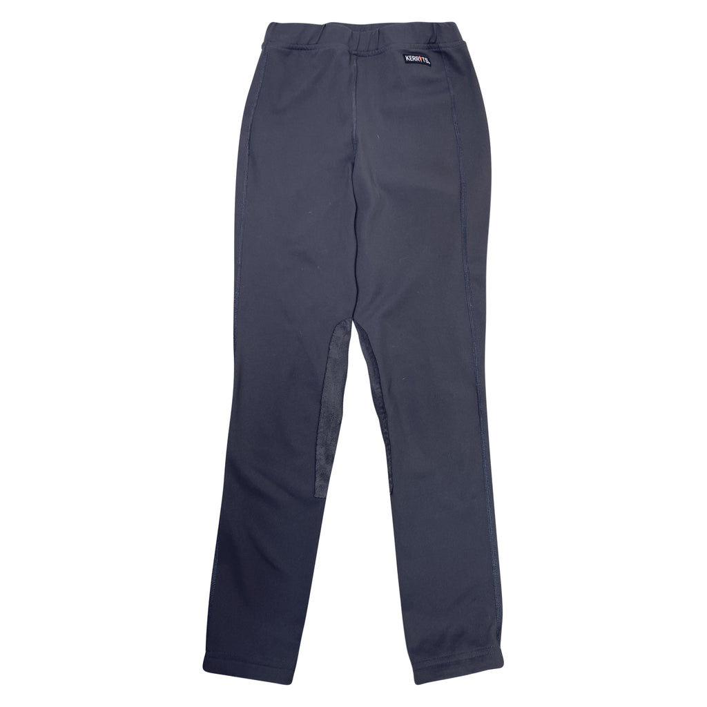 Front of Kerrits Kids Knee Patch Tights in Grey - Children's Small