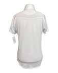 Ovation 'Ellie III' Show Shirt in White w/Blue Horseshoes - Children's XL