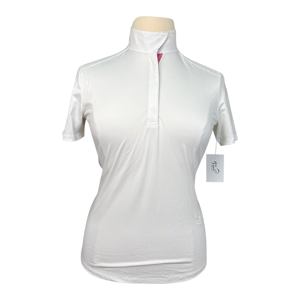 Essex Classics Coolmax Performance Collection Show Shirt in White/Pink Stirrups