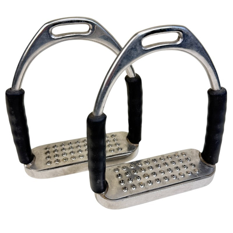 Flexi Stirrups w/ Cheese Graters in Stainless Steel/Black - 4.5"