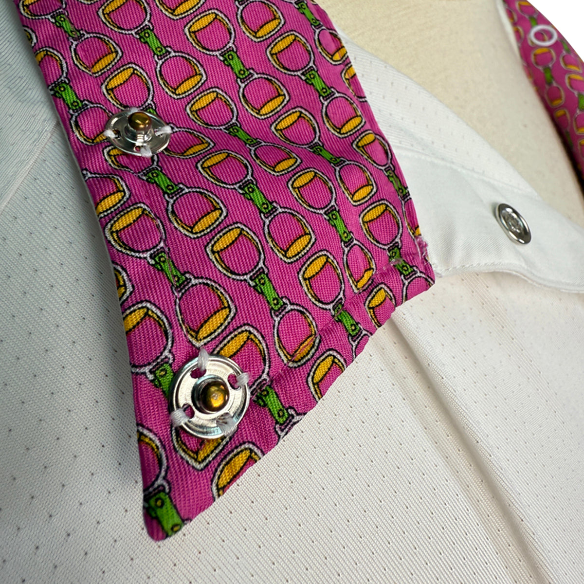 Essex Classics Coolmax Performance Collection Show Shirt in White/Pink Stirrups