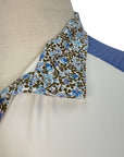 Iago Summer Weight 'Sara' Long Sleeve Show Shirt in White/Blue