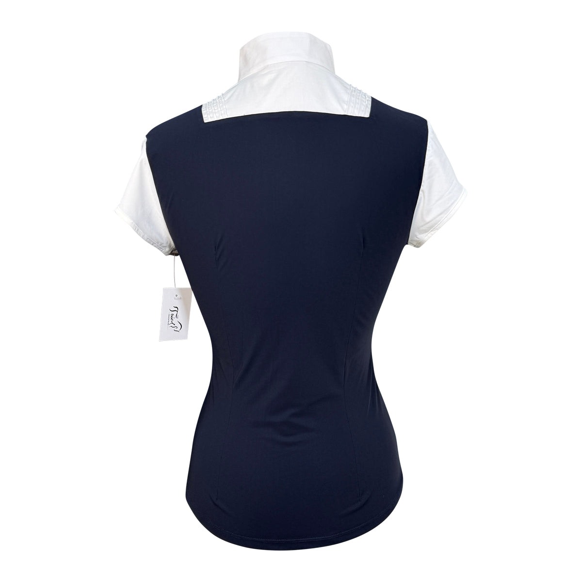 Cavalleria Toscana Jersey S/S Competition Shirt w/Pleated Bib in Black/White