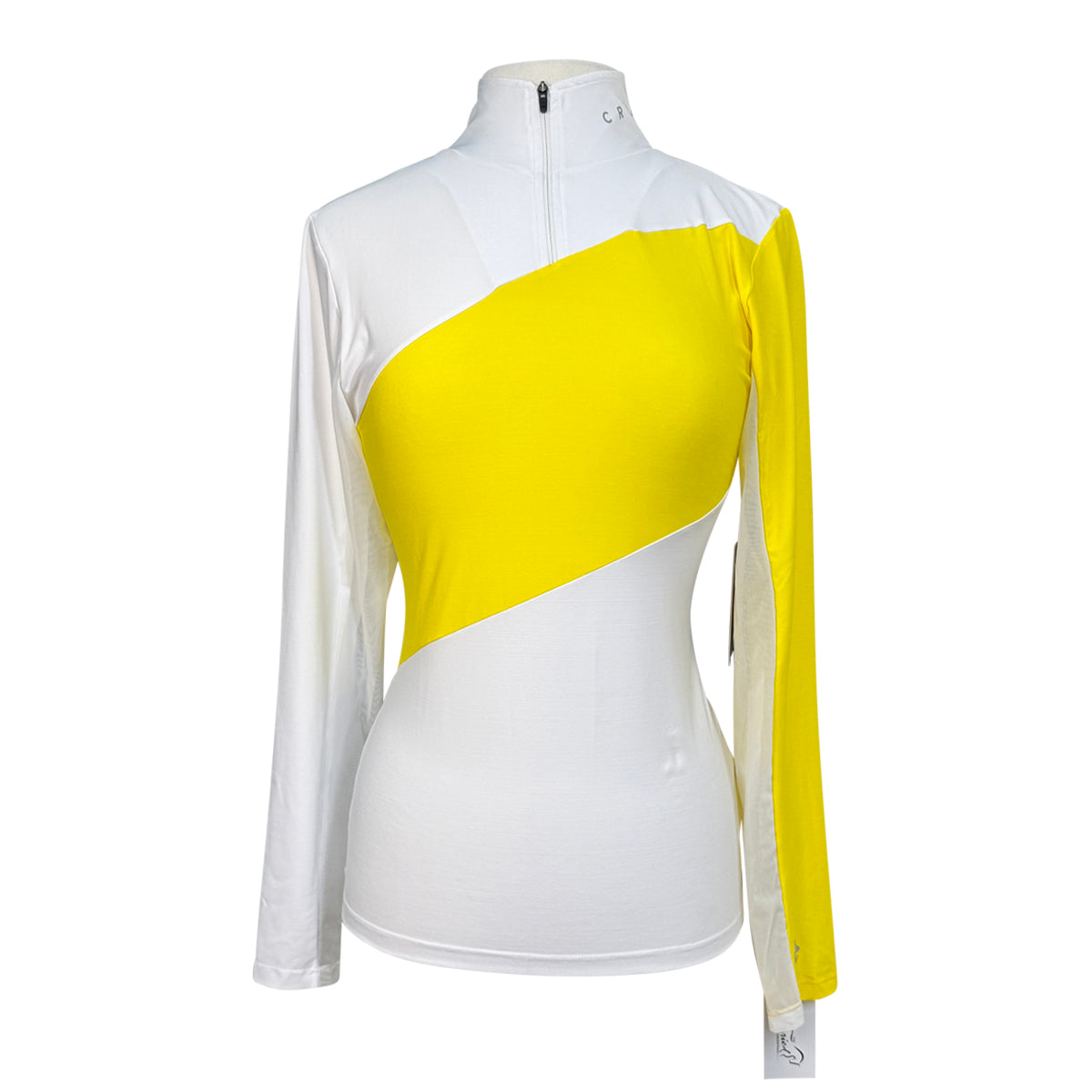 Criniere 'Sophie' Long Sleeve Schooling Top in White/Yellow