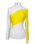 Criniere 'Sophie' Long Sleeve Schooling Top in White/Yellow
