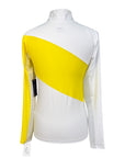 Criniere 'Sophie' Long Sleeve Schooling Top in White/Yellow