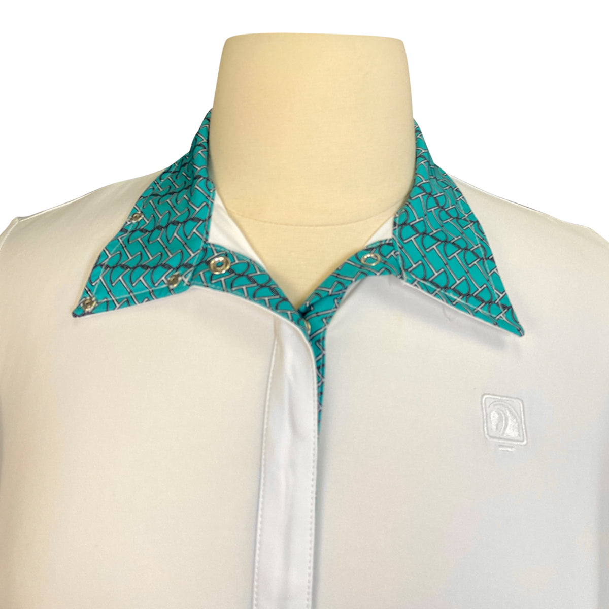 Romfh 'Signature Bits' Show Shirt in White/Aqua Bits