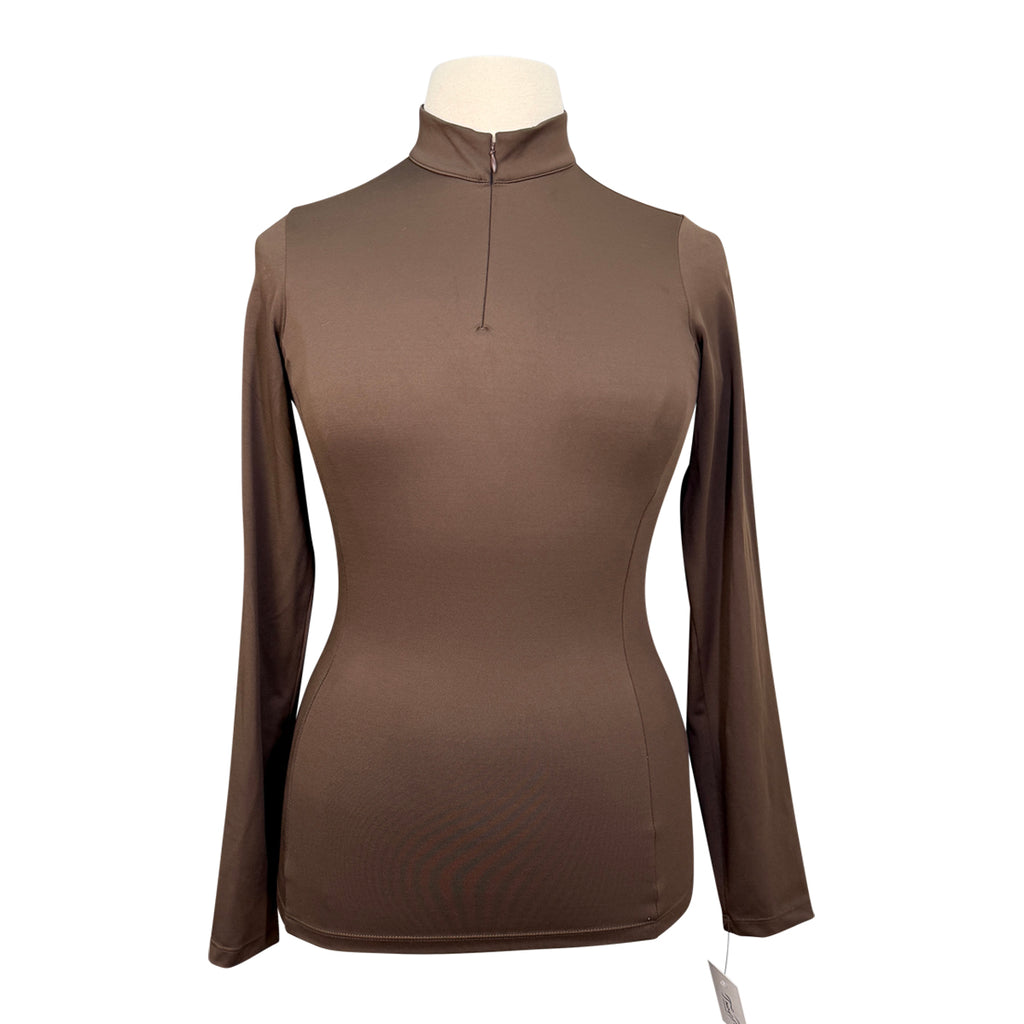 TKEQ 'Quinn' Zip Competition Shirt in Brown