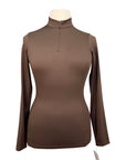 TKEQ 'Quinn' Zip Competition Shirt in Brown