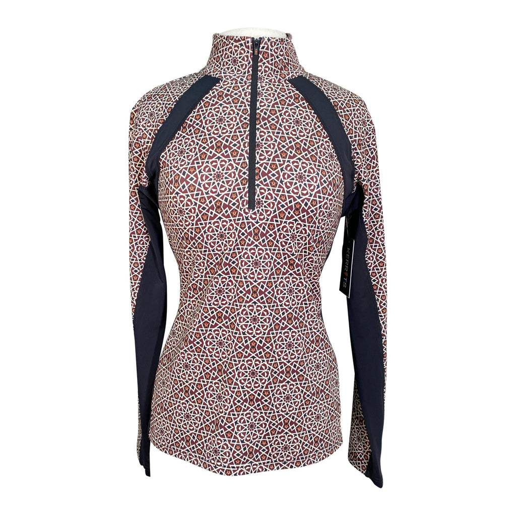Kerrits Rail Side Quarter Zip Fleece Tech Top in Sangria Starlight