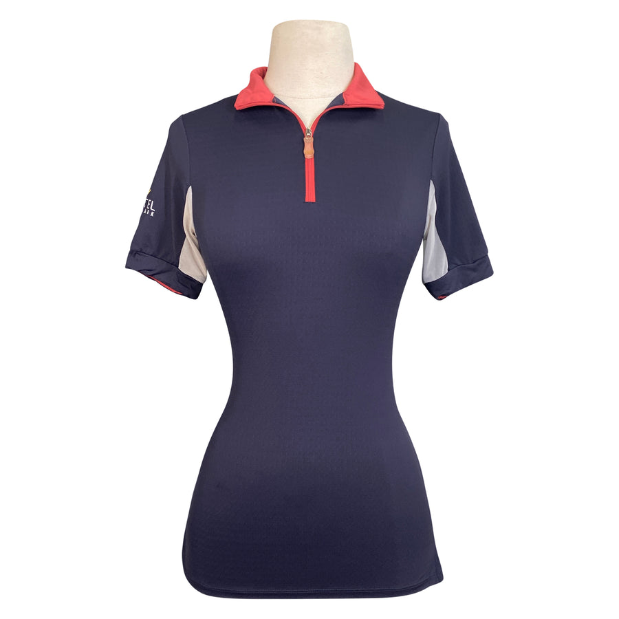 Kastel 'Charlotte' Signature Short Sleeve Shirt in Navy/Red