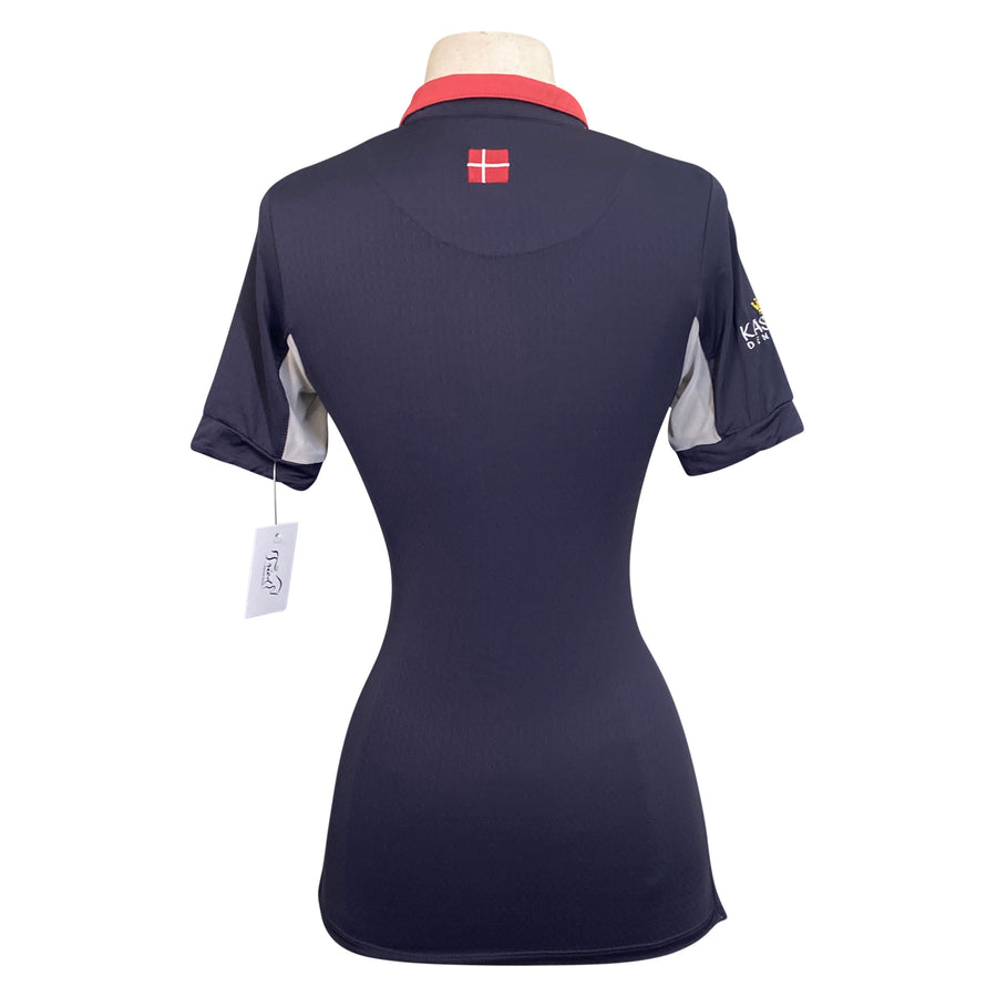 Kastel 'Charlotte' Signature Short Sleeve Shirt in Navy/Red
