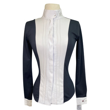 Kingsland Bibbed Shirt in White/Black