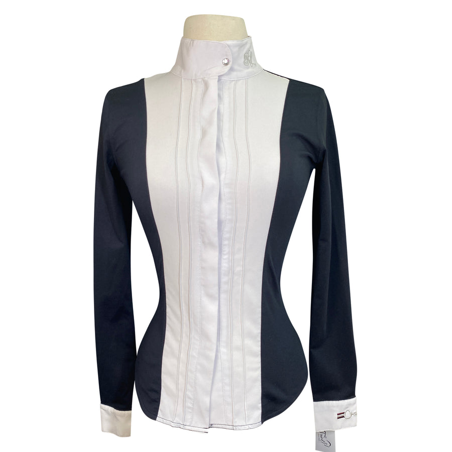 Kingsland Bibbed Shirt in White/Black