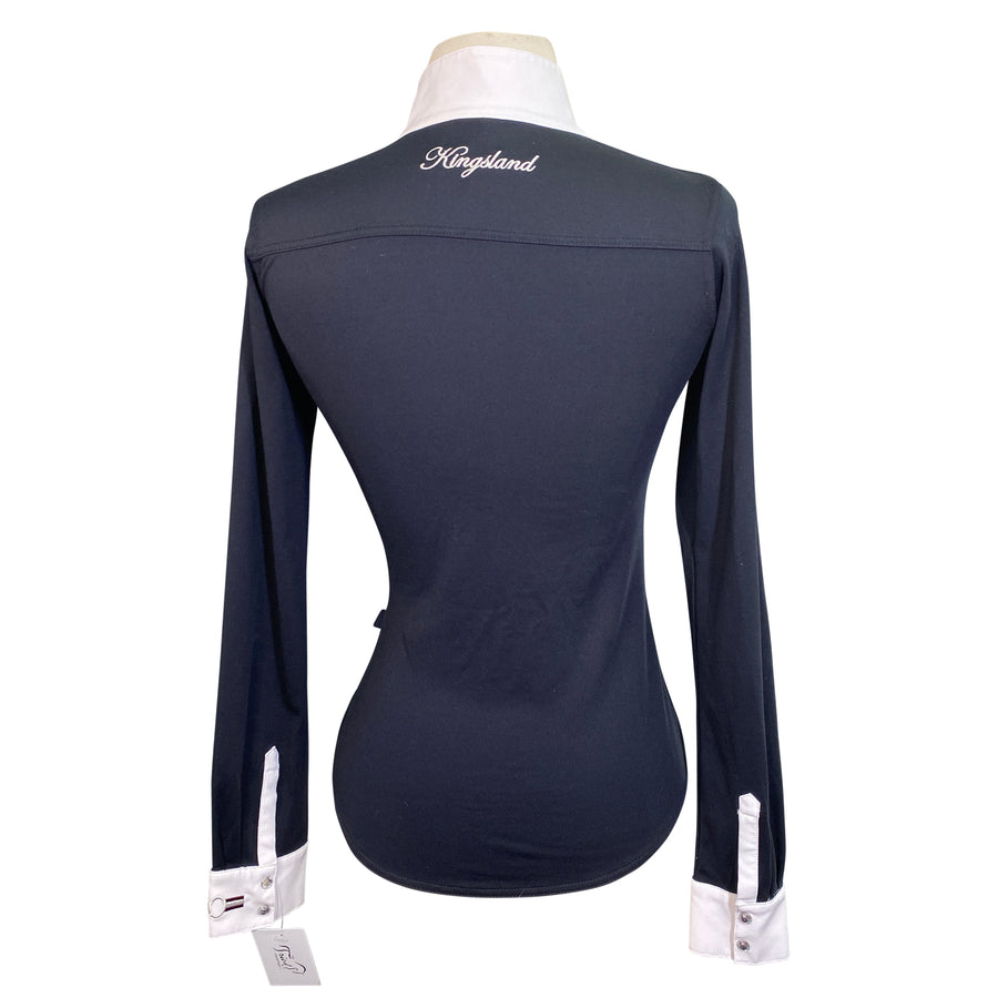 Kingsland Bibbed Shirt in White/Black