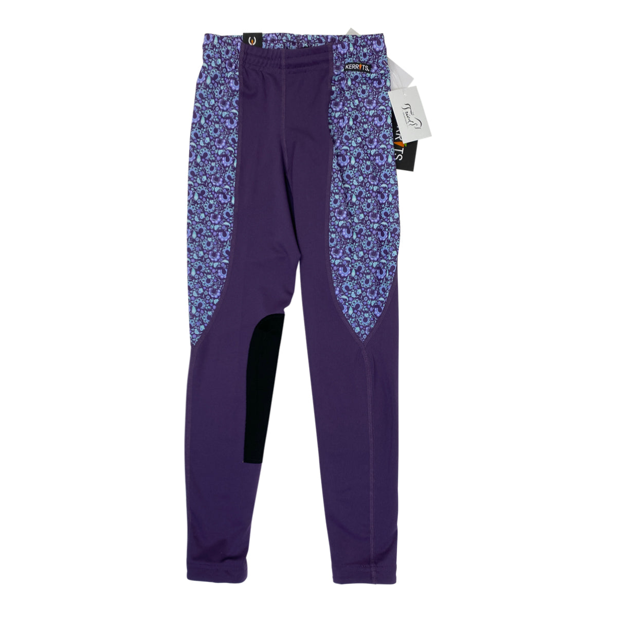 Kerrits Knee Patch Performance Tights in Huckleberry/Iris Make Your Luck