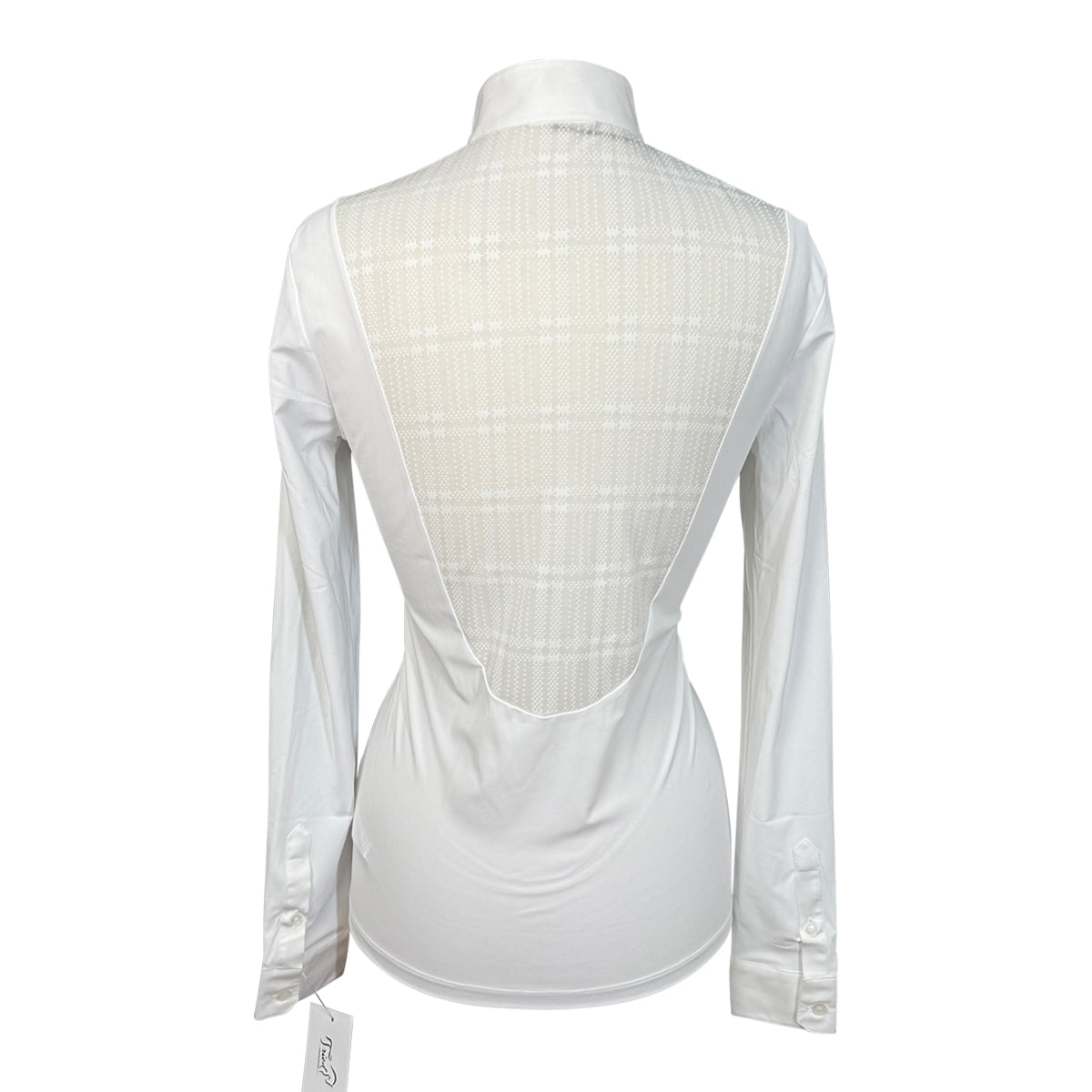 Cavalleria Toscana Jersey L/S Show Shirt w/Mesh Insert in White