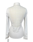Cavalleria Toscana Jersey L/S Show Shirt w/Mesh Insert in White